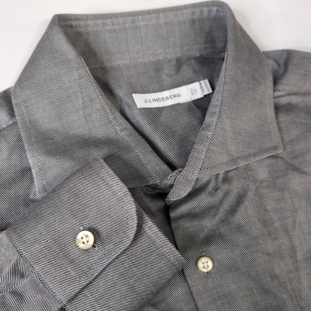 J. Lindeberg GrayButton Shirt Mens Size 17‎ 43 Long Sleeve
